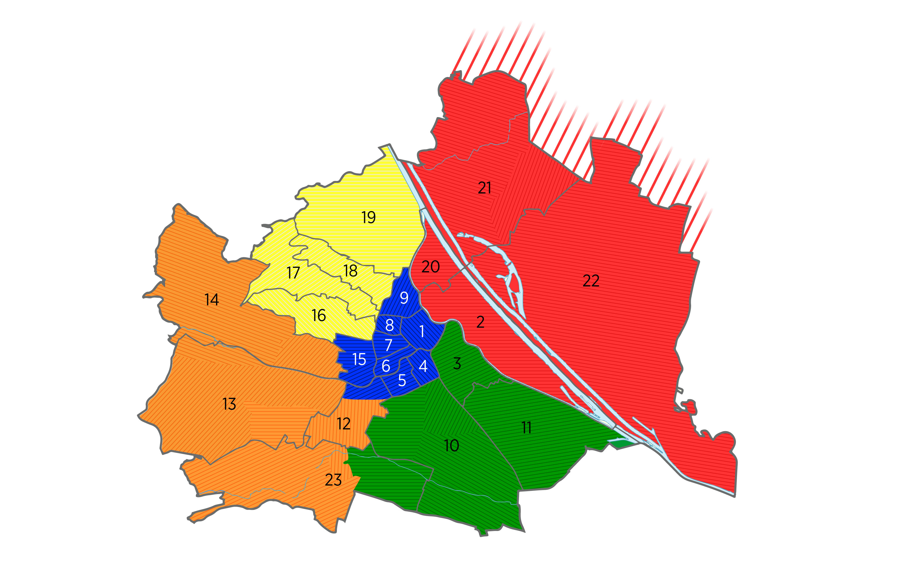 Die 5 Regionen im evangelischen Wien