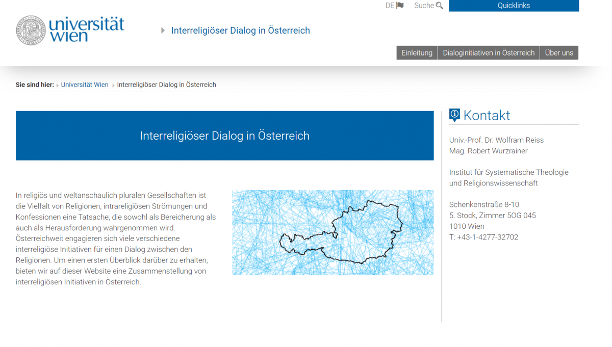 Neue Website für den Interreligiösen Dialog in Österreich